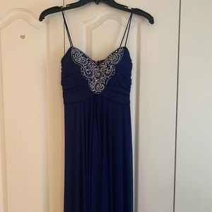 Navy Beaded Formal Dress